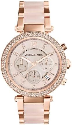 Michael Kors Resin Analog Rose Dial Women Watch.